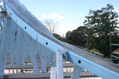 Construction of curved steel roof