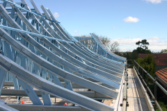 Construction of curved steel roof