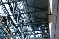 Construction of curved steel roof
