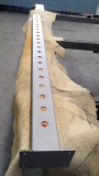 Timber inserted down steel and ready to be drilled